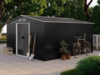 Abri de Jardin en Acier Galvanisé Gris 12,5 m² – Prix d’Usines