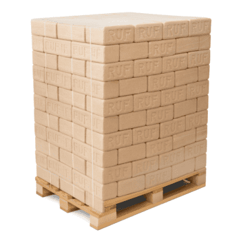 960kg Palette de Bûches Compressées RUF – Bois Dur